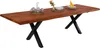 Esstisch Baumkante Akazie nuss 140 (220) x 90 cm X-Gestell Produktbild-Vorschau 2