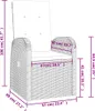 vidaXL 7-tlg. Garten-Essgruppe mit Kissen Grau Poly Rattan Produktbild-Vorschau 7