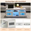 Tavolino Merax bianco lucido, 100x50x43cm, tavolino LED con Anteprima dell’immagine prodotto 5
