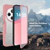 A pink phone case is shown in front of a mountainous landscape. Produktbild-Vorschau