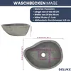 DELUKE® Naturstein Waschbecken oval - Flussstein | Produktbild-Vorschau 3