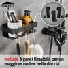 DEKAZIA® - mensola doccia nero mensola bagno mensole bagno Anteprima dell’immagine prodotto 7