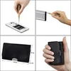 A collage of four images showing a mini screwdriver set and a black leather phone case. Produktbild-Vorschau