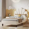 Jednolôžková posteľ 90 x 200 cm, čalúnená, s čelom v tvare Náhľad obrázku produktu 6