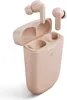 A pair of pink true wireless earbuds with their charging case. Anteprima dell’immagine prodotto
