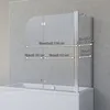 A diagram showing the dimensions of a shower screen for a bathtub. Produktbild-Vorschau