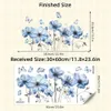 Wandsticker mit blauen Blumen & Schmetterlingen – Produktbild-Vorschau 2