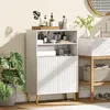 Úzka kúpeľňová skrinka HOMCOM s 2 dvierkami so systémom Náhľad obrázku produktu 2
