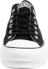 A front view of a black Converse Chuck Taylor All Star Lift Ox sneaker. Voir les images du produit