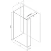 A technical drawing showing the dimensions of a shower enclosure. Produktbild-Vorschau