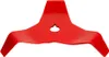 A red three-bladed cutting blade for a trimmer or brush cutter, shown from a top-down perspective against a white background. Podgląd zdjęcia produktu