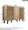 A diagram showing the dimensions of a wooden sideboard. Anteprima dell’immagine prodotto