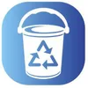 A white bucket with a recycling symbol on it, set against a blue gradient background. Anteprima dell’immagine prodotto