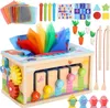 Montessori Spielzeug ab 1 2 3 Jahr,6-in-1 Tücherbox mit Produktbild-Vorschau 1