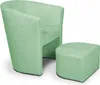 A mint green armchair and ottoman set against a white background. Produktbild-Vorschau