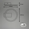 Technical drawing and a small product shot of a circular LED ceiling light. Produktbild-Vorschau