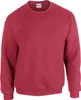 A plain red Gildan crewneck sweatshirt is shown against a white background. Produktbild-Vorschau