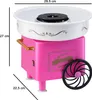 A pink cotton candy machine with dimensions indicated. Produktbild-Vorschau