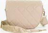 A beige quilted handbag with a branded strap. Anteprima dell’immagine prodotto