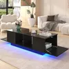 Merax Couchtisch mit Glastischplatte und Stauraum, Produktbild-Vorschau 2