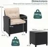Set da giardino in rattan KOMFOTTEU, composto da 3 pezzi, Anteprima dell’immagine prodotto 8