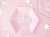 Assiettes en carton Happy B'day  20cm rose set de 6 Voir les images du produit 1