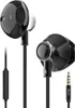 A pair of black wired earphones with a 3.5mm jack and an inline microphone. Produktbild-Vorschau