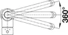 A technical drawing of a faucet arm showing its 360-degree rotation. Náhľad obrázku produktu