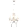 vidaXL Lustre avec perles blanc rond 3×E14 Voir les images du produit 1