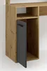 A close-up view of a modern desk with a partially open gray cabinet door. Produktbild-Vorschau