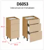 Küchenunterschrank 60 cm Beige Matt mit 3 Schubladen - LOVO Produktbild-Vorschau 2