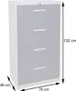 A white and gray filing cabinet with four drawers, shown from the front. Produktbild-Vorschau