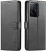 A black leather flip case for a Xiaomi 11T phone is shown from two angles. Produktbild-Vorschau
