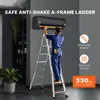 SucceBuy 19-stopowa drabina teleskopowa A-frame, kompaktowe Podgląd zdjęcia produktu 2