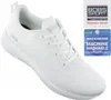 A white Skechers Bobs Squad shoe is shown against a white background with two informational graphics on the right. Náhled obrázku produktu