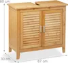 Relaxdays Mobiletto in bambù 60x67x30 1 vano grande 2 Anteprima dell’immagine prodotto 4