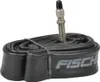 A black bicycle inner tube coiled and secured with a black band, with a valve stem protruding upwards. Produktbild-Vorschau