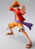 A full-body shot of an action figure of Monkey D. Luffy from One Piece, posed in a dynamic stance against a plain background. Podgląd zdjęcia produktu