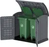 An open storage box for two trash cans, with the trash cans inside. Náhled obrázku produktu