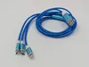 Câble de recharge USB LED 3-en-1 bleu lumineux Micro USB-C Voir les images du produit 5
