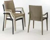 A stack of four chairs in different colors and a single chair shown from the back. Produktbild-Vorschau