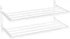A white metal two-tier wall-mounted shelf. Produktbild-Vorschau