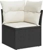 vidaXL 10-tlg. Garten-Sofagarnitur mit Kissen Schwarz Poly Produktbild-Vorschau 4