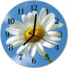 Glasuhr Wanduhr Küchenuhr Echt-Glas 30fi cm Blume weiß Produktbild-Vorschau 1