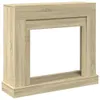 A product shot of a wooden fireplace surround. Voir les images du produit