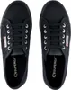 A top-down view of a pair of black Superga canvas platform sneakers. Anteprima dell’immagine prodotto