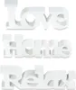 levandeo 3er Set Schriftzug Holz Love Home Relax weiß Produktbild-Vorschau 1