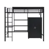 Hochbett mit Schreibtisch, Kleiderschrank und Regal, 90x200 Produktbild-Vorschau 9
