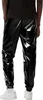 Herren Glänzende Hose Schwarz Metallic Disco Party Stilvoll Produktbild-Vorschau 5