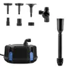 A collection of fountain pump accessories and the pump itself, laid out on a white background. Produktbild-Vorschau